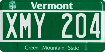 VT license plate XMY204