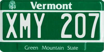 VT license plate XMY207
