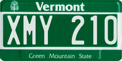 VT license plate XMY210