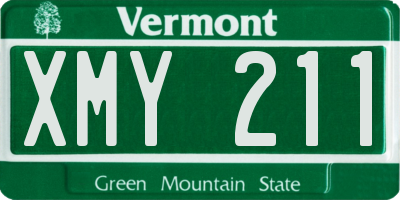 VT license plate XMY211