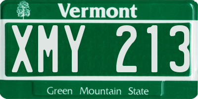 VT license plate XMY213