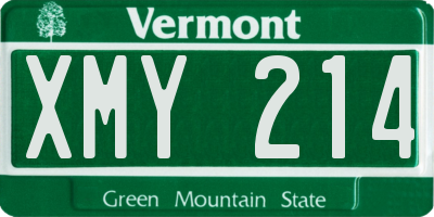 VT license plate XMY214