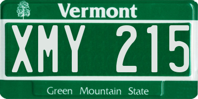 VT license plate XMY215