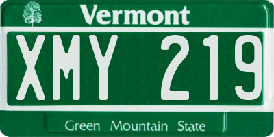 VT license plate XMY219