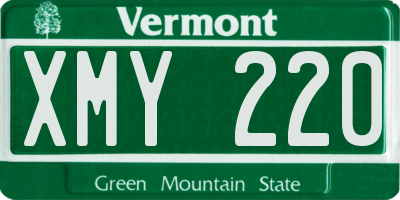 VT license plate XMY220