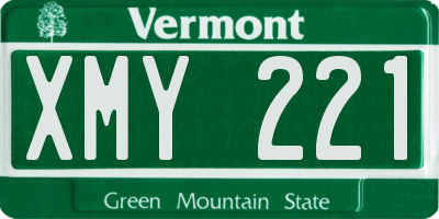 VT license plate XMY221