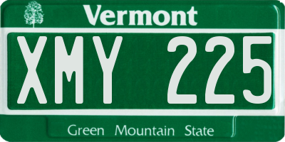 VT license plate XMY225