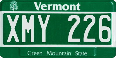 VT license plate XMY226