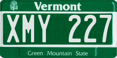 VT license plate XMY227