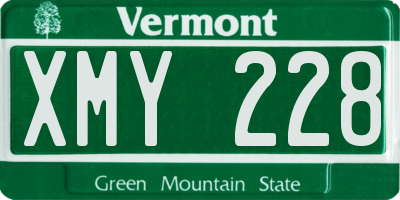 VT license plate XMY228