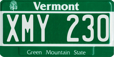 VT license plate XMY230