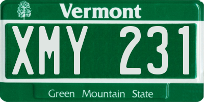 VT license plate XMY231