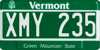 VT license plate XMY235