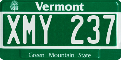 VT license plate XMY237
