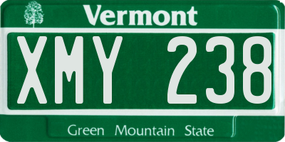 VT license plate XMY238