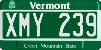 VT license plate XMY239