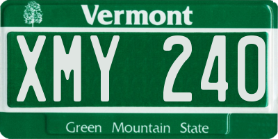 VT license plate XMY240