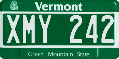 VT license plate XMY242