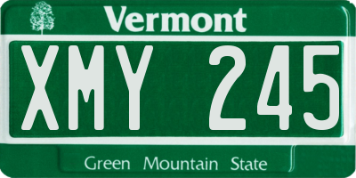VT license plate XMY245