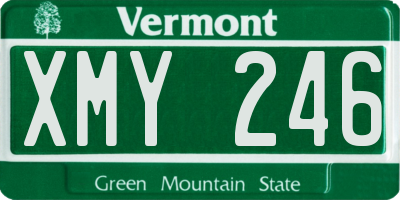 VT license plate XMY246