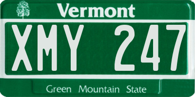 VT license plate XMY247