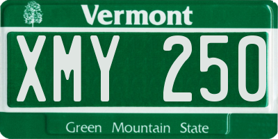 VT license plate XMY250