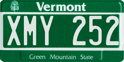 VT license plate XMY252