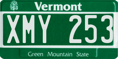VT license plate XMY253