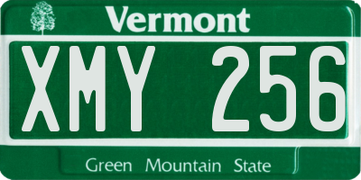 VT license plate XMY256