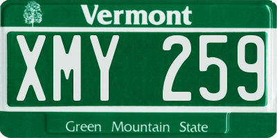 VT license plate XMY259