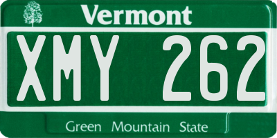 VT license plate XMY262