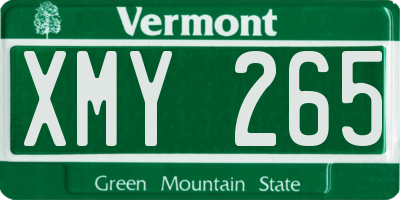 VT license plate XMY265