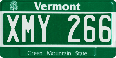 VT license plate XMY266