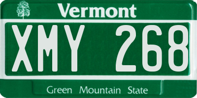 VT license plate XMY268