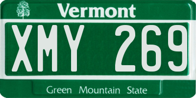 VT license plate XMY269