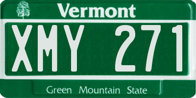 VT license plate XMY271