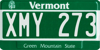 VT license plate XMY273