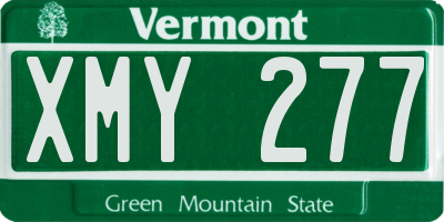 VT license plate XMY277