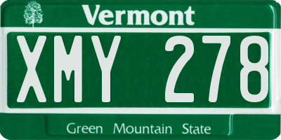 VT license plate XMY278