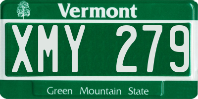 VT license plate XMY279