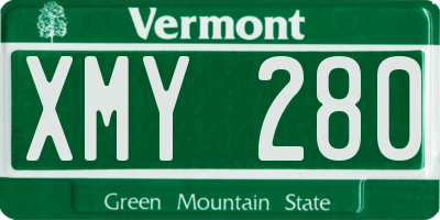 VT license plate XMY280