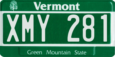 VT license plate XMY281