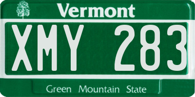 VT license plate XMY283