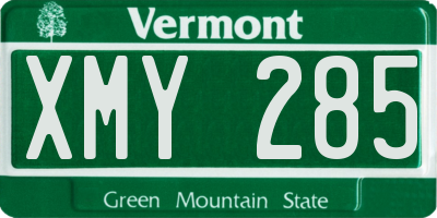 VT license plate XMY285