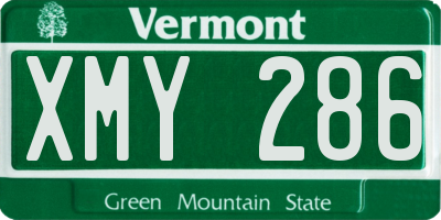 VT license plate XMY286