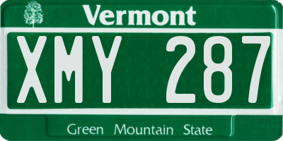 VT license plate XMY287