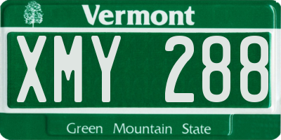 VT license plate XMY288