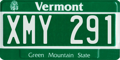 VT license plate XMY291