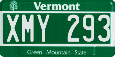 VT license plate XMY293