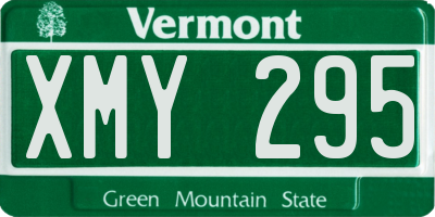 VT license plate XMY295